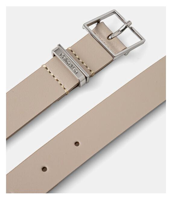 Δερμάτινη ζώνη Calvin Klein χρώμα: μπεζ, K60K612866
