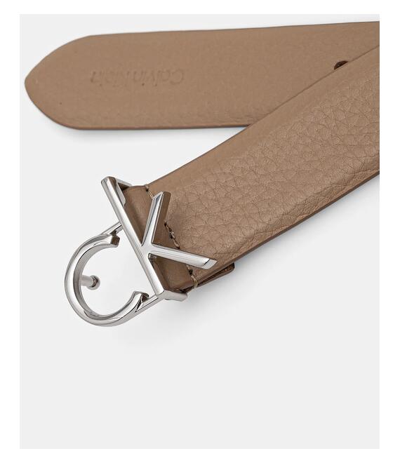 Δερμάτινη ζώνη Calvin Klein χρώμα: μπεζ, K60K613073