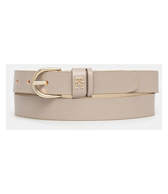 Δερμάτινη ζώνη Tommy Hilfiger χρώμα: μπεζ, AW0AW16836