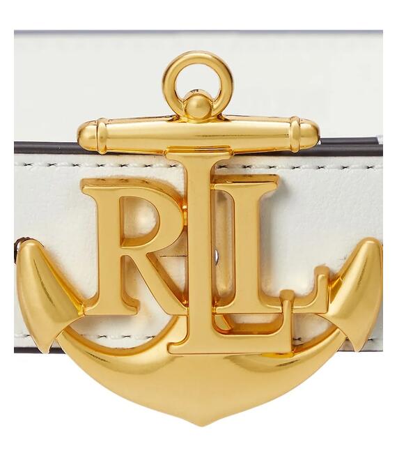 Δερμάτινη ζώνη Lauren Ralph Lauren χρώμα: άσπρο, 412957004