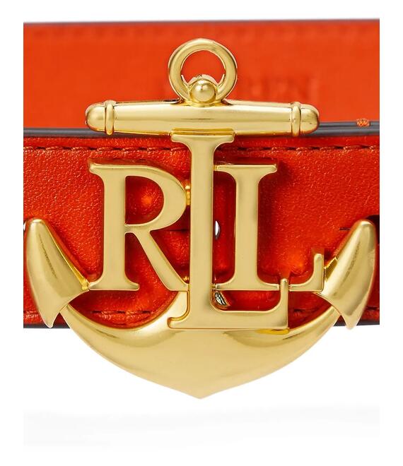 Δερμάτινη ζώνη Lauren Ralph Lauren χρώμα: πορτοκαλί, 412957004