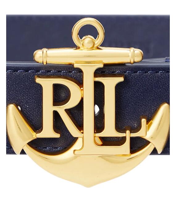 Δερμάτινη ζώνη Lauren Ralph Lauren χρώμα: ναυτικό μπλε, 412957004