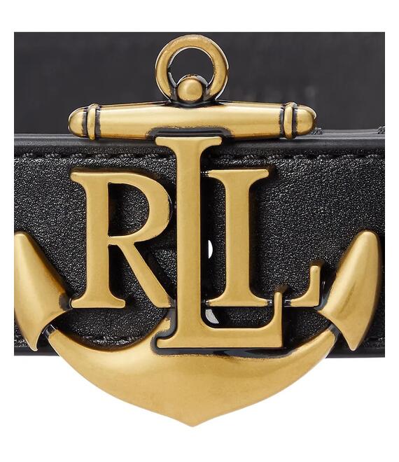 Δερμάτινη ζώνη Lauren Ralph Lauren χρώμα: μαύρο, 412957004