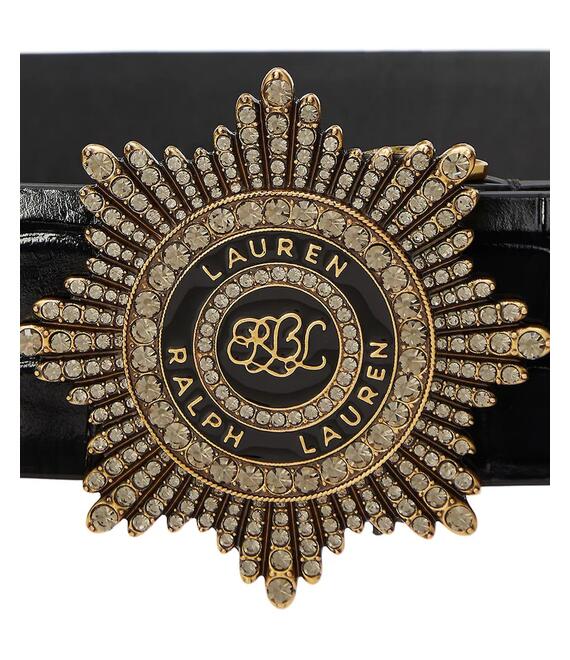 Δερμάτινη ζώνη Lauren Ralph Lauren χρώμα: μαύρο, 412959735