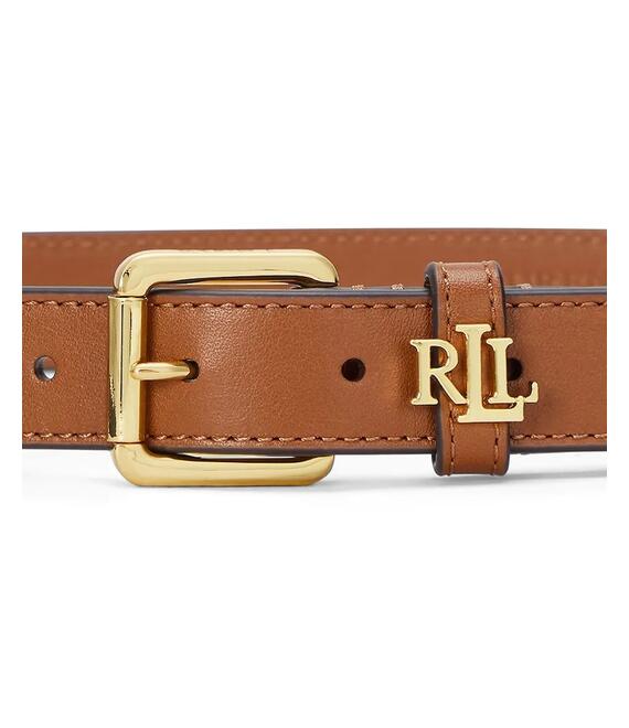 Δερμάτινη ζώνη Lauren Ralph Lauren χρώμα: καφέ, 412968763