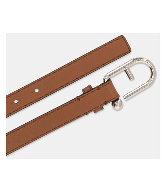 Δερμάτινη ζώνη Furla χρώμα: μπεζ, WC00089 BX2045 RY000