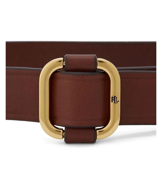 Δερμάτινη ζώνη Lauren Ralph Lauren χρώμα: καφέ, 412758842