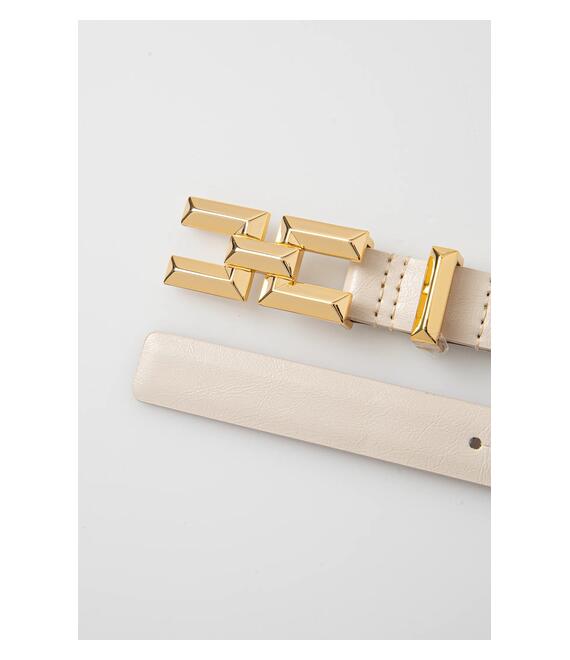Ζώνη Elisabetta Franchi χρώμα: μπεζ, CT35S52E2