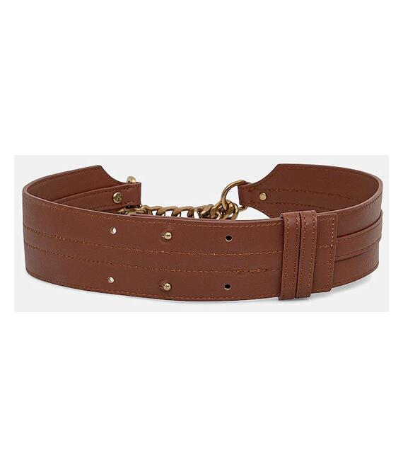Δερμάτινη ζώνη Marciano Guess χρώμα: καφέ, 5GGZ14 7330A