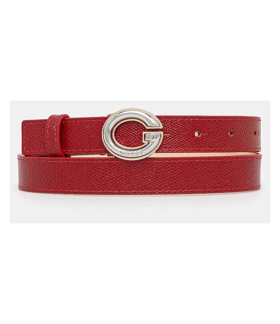 Δερμάτινη ζώνη Guess PUFFY χρώμα: κόκκινο, BW9233 P5215