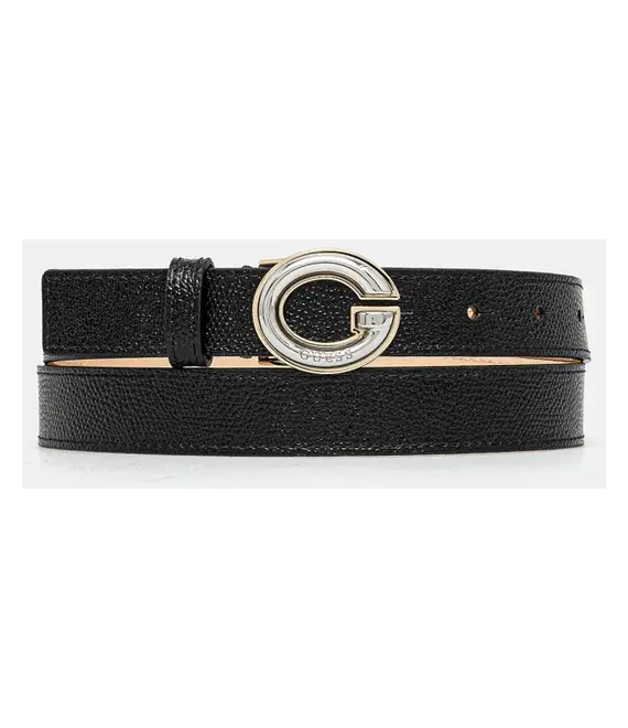 Δερμάτινη ζώνη Guess PUFFY χρώμα: μαύρο, BW9233 P5215