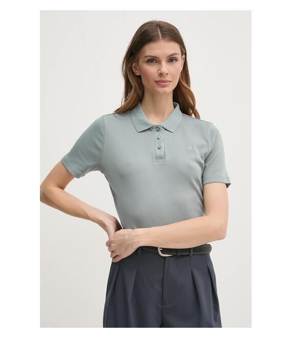 Βαμβακερό μπλουζάκι πόλο Calvin Klein Jeans χρώμα: γκρι, J20J224749