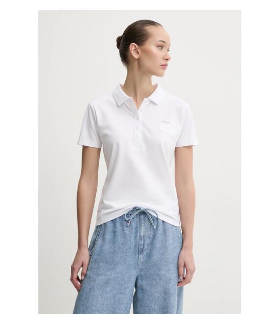 Πόλο Guess Jeans χρώμα: άσπρο, W5RP47 KARS2