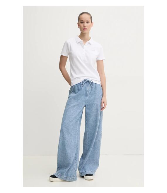 Πόλο Guess Jeans χρώμα: άσπρο, W5RP47 KARS2