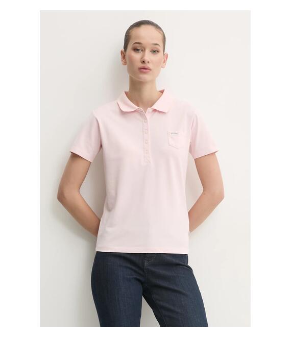 Πόλο Guess Jeans χρώμα: ροζ, W5RP47 KARS2