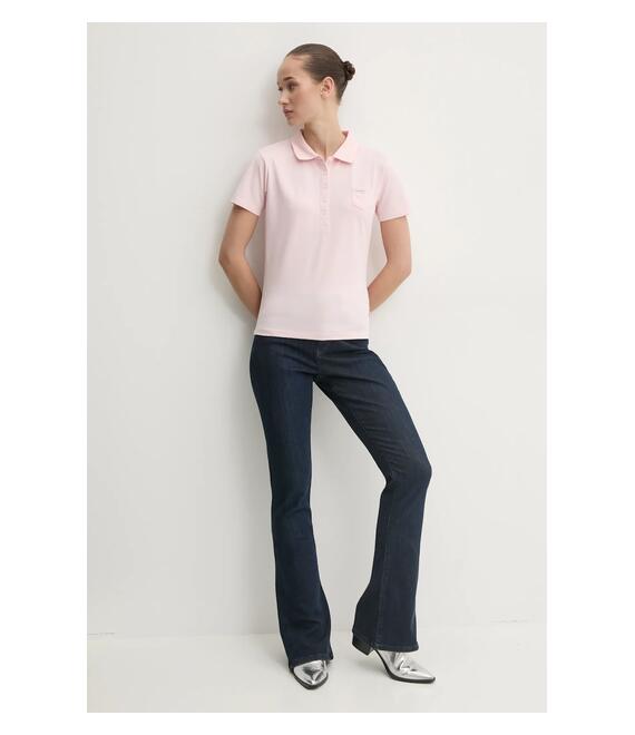 Πόλο Guess Jeans χρώμα: ροζ, W5RP47 KARS2