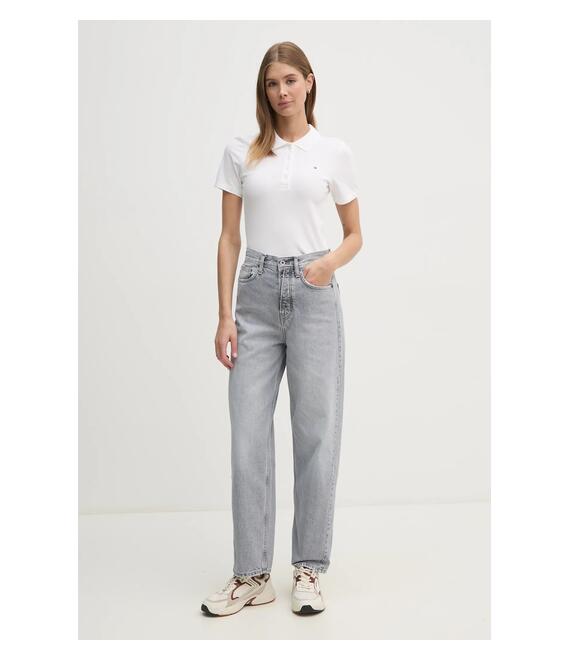 Πόλο Tommy Hilfiger χρώμα: άσπρο, WW0WW43225