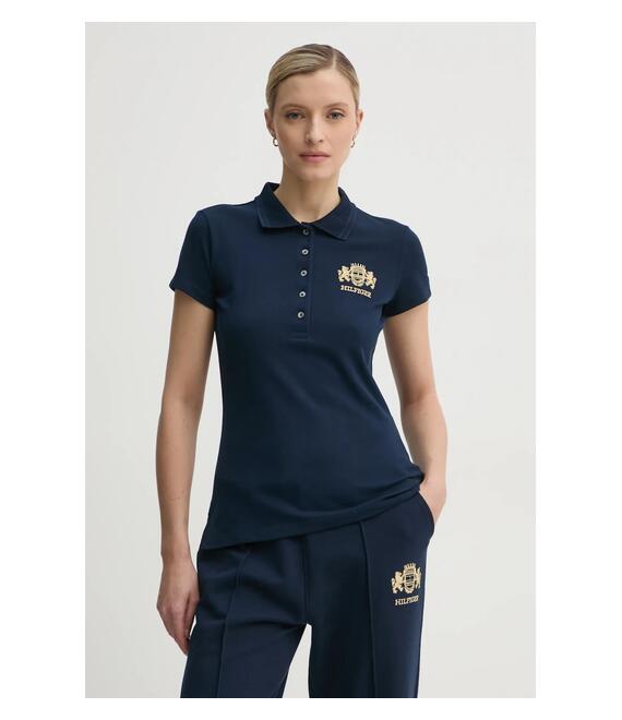Βαμβακερό μπλουζάκι πόλο Tommy Hilfiger χρώμα: ναυτικό μπλε, WW0WW43931