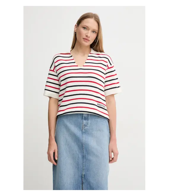 Βαμβακερό πουλόβερ Tommy Hilfiger χρώμα: μπεζ, WW0WW45400