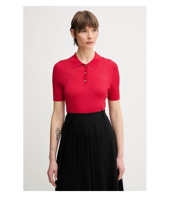 Πόλο Tommy Hilfiger χρώμα: κόκκινο, WW0WW45511