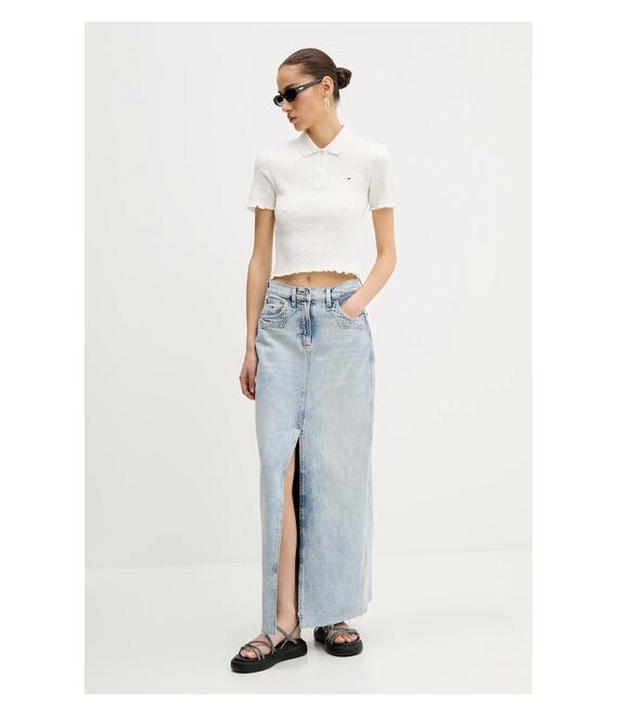 Πόλο Tommy Jeans χρώμα: άσπρο, DW0DW20296