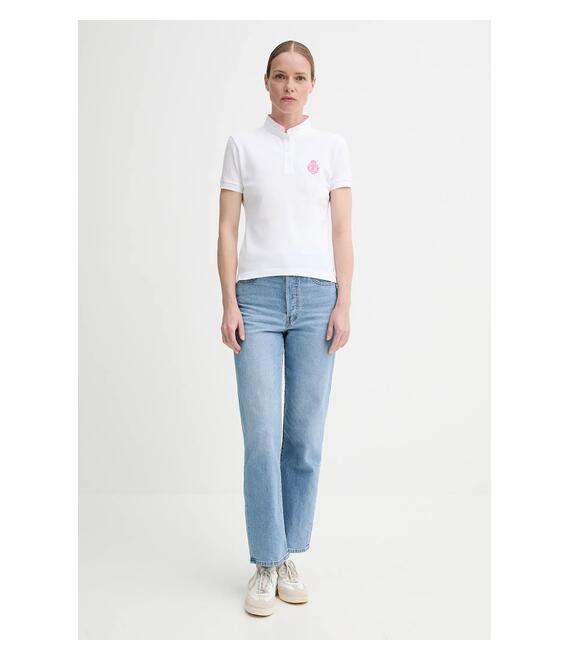 Βαμβακερό μπλουζάκι πόλο The Kooples χρώμα: άσπρο, FPOC30011K