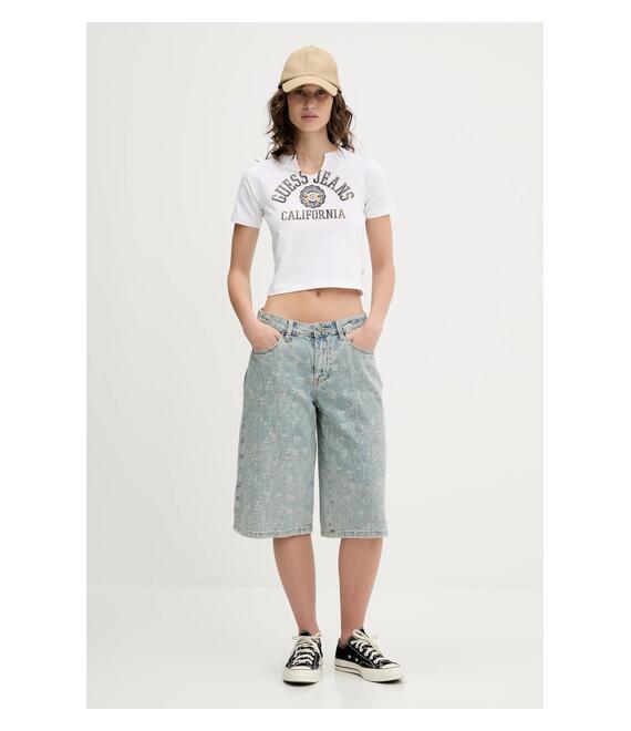Μπλουζάκι Guess Jeans χρώμα: άσπρο, W5GI27 J1314