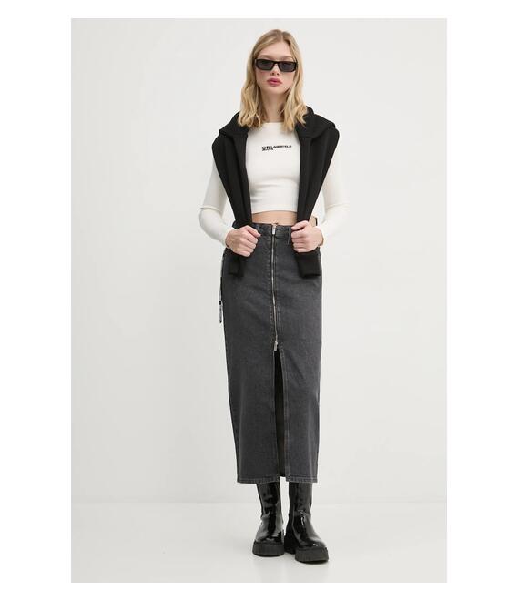 Τζιν φούστα Karl Lagerfeld Jeans χρώμα: γκρι, A1W12008
