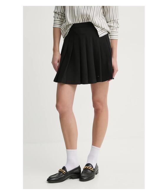 Φούστα Tommy Hilfiger χρώμα: μαύρο, WW0WW43880