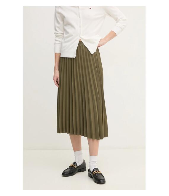 Φούστα Tommy Hilfiger χρώμα: πράσινο, WW0WW43886