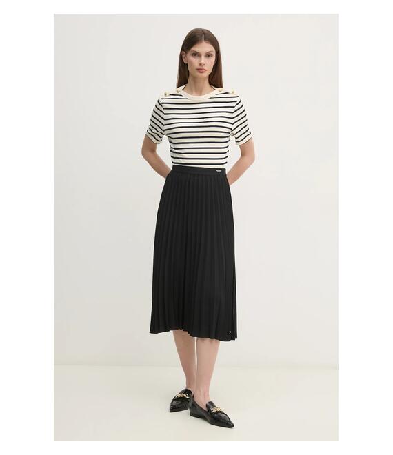 Φούστα Tommy Hilfiger χρώμα: μαύρο, WW0WW43886
