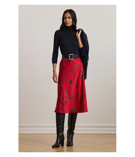 Φούστα Lauren Ralph Lauren χρώμα: κόκκινο, 200957077