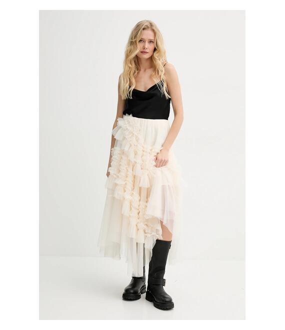 Φούστα AllSaints JEN χρώμα: άσπρο, W079RB