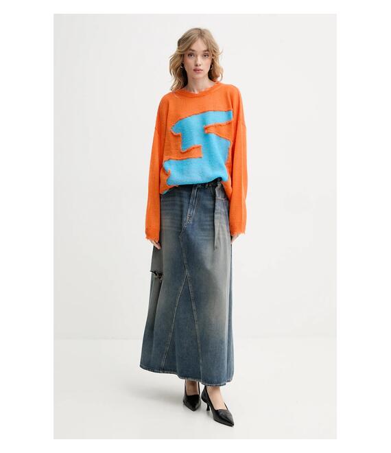 Τζιν φούστα MM6 Maison Margiela χρώμα: μπλε, S52ME0022.M30017