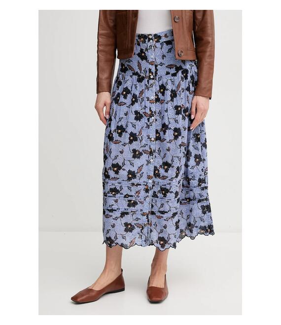 Βαμβακερή φούστα Pepe Jeans ENODIA χρώμα: μπλε, PL901193