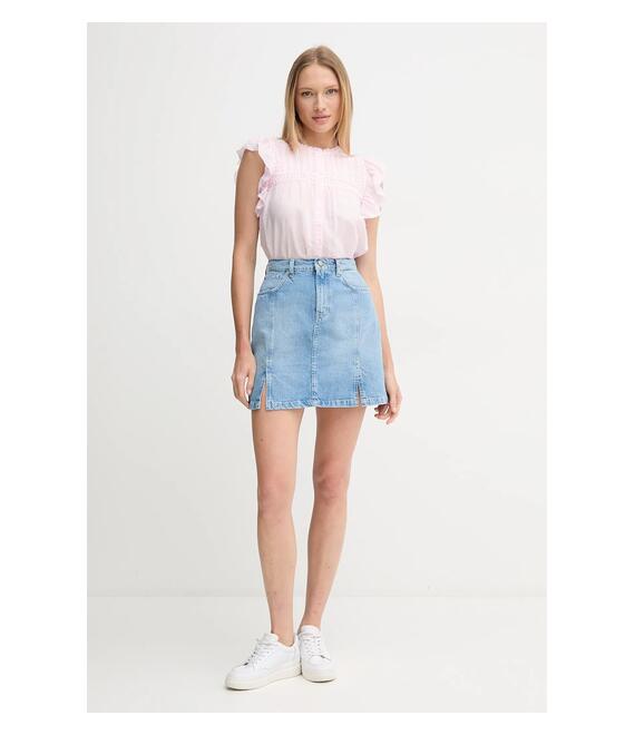 Τζιν φούστα Pepe Jeans MINI SKIRT HW SLIT χρώμα: μπλε, PL901208