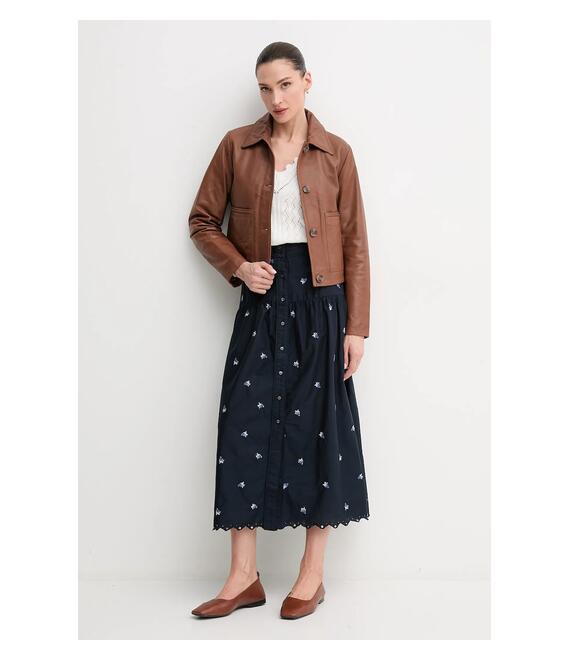 Βαμβακερή φούστα Pepe Jeans EVEN χρώμα: ναυτικό μπλε, PL901217