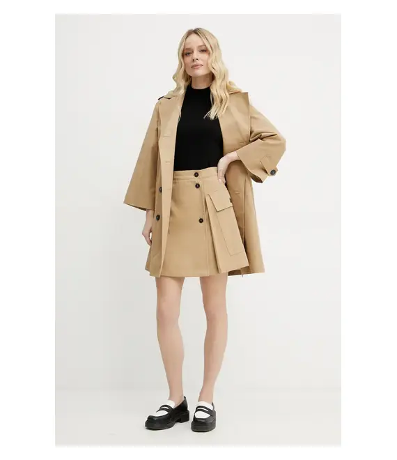Βαμβακερή φούστα Weekend Max Mara χρώμα: πράσινο, 2515101021600
