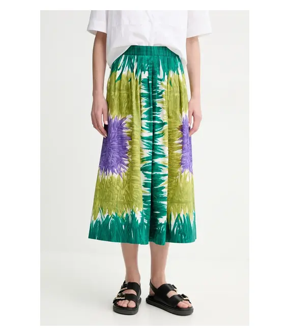 Βαμβακερή φούστα Weekend Max Mara χρώμα: πράσινο, 2515101036600