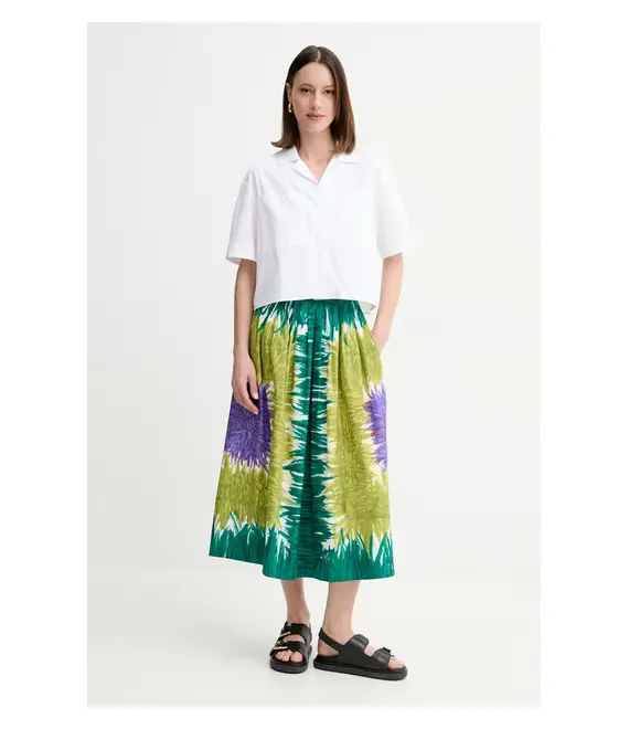 Βαμβακερή φούστα Weekend Max Mara χρώμα: πράσινο, 2515101036600