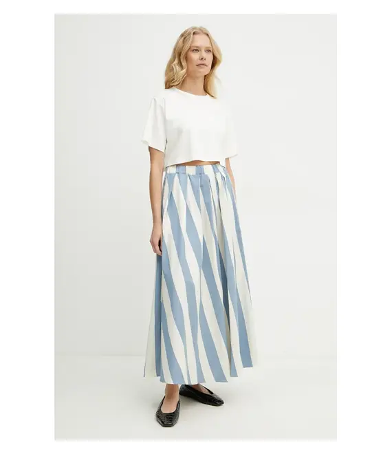 Μεταξωτή φούστα Weekend Max Mara χρώμα: μπλε, 2515101062600
