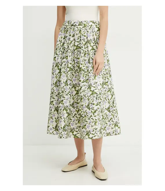 Βαμβακερή φούστα Weekend Max Mara χρώμα: μπεζ, 2515101092600