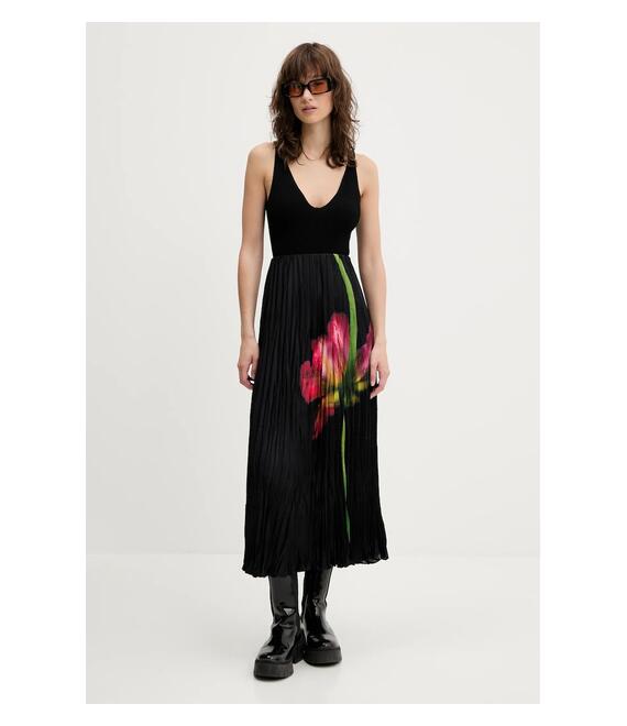 Φούστα Desigual FOLLET χρώμα: μαύρο, 25SWFW06