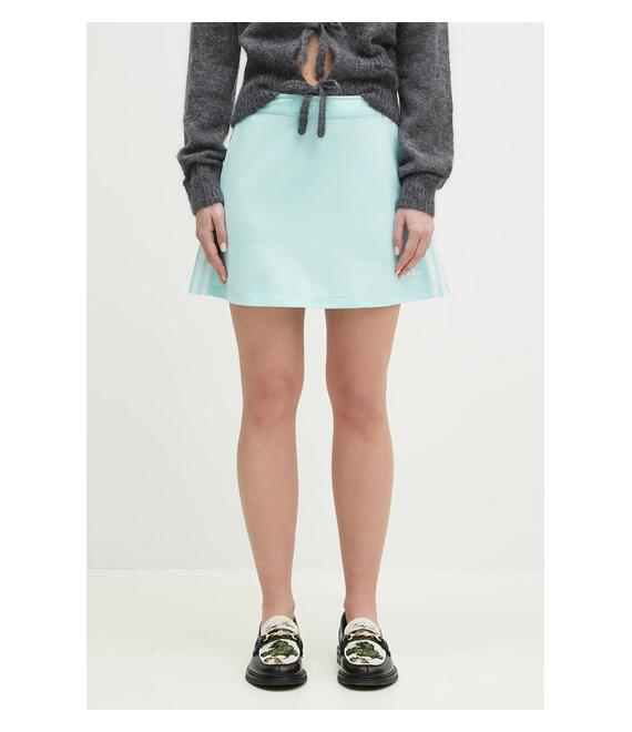 Φούστα adidas Originals 3S Mini Skirt χρώμα: τιρκουάζ, JP3653