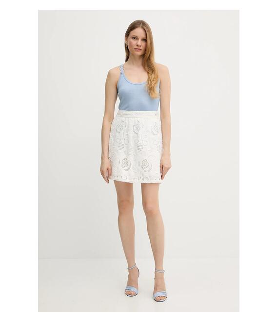 Βαμβακερή φούστα Guess DOMITILLE χρώμα: μπεζ, W5GD1S WH521