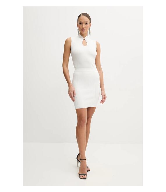 Φούστα Guess MALIA χρώμα: μπεζ, W5GD88 Z3L10