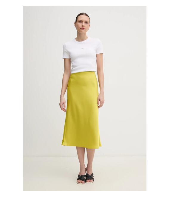 Φούστα Calvin Klein χρώμα: κίτρινο, LV044B608G
