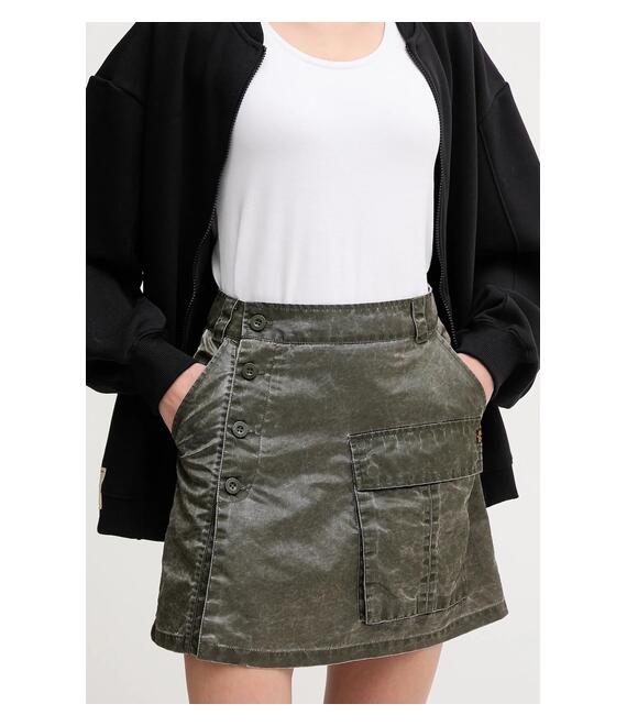 Φούστα Alpha Industries Vintage Mini Skirt χρώμα: πράσινο, 156052