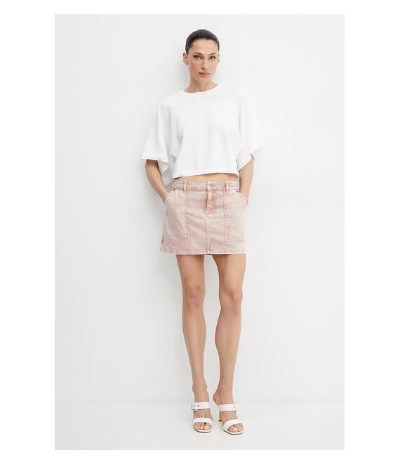 Τζιν φούστα MICHAEL Michael Kors χρώμα: πορτοκαλί, MS570IY4LN