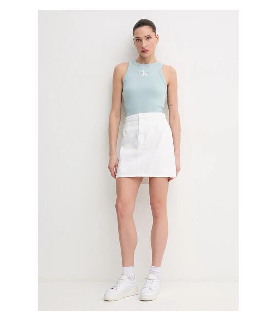 Τζιν φούστα Calvin Klein Jeans χρώμα: άσπρο, J20J225194